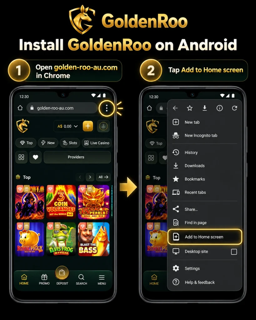 Get Android GoldenRoo App Instruction 